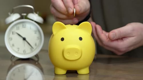 Reflective Evening Scene of Diligent Financial Planning