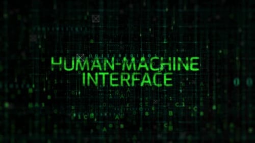 Futuristic Human-Machine Interface Digital Text Reveal