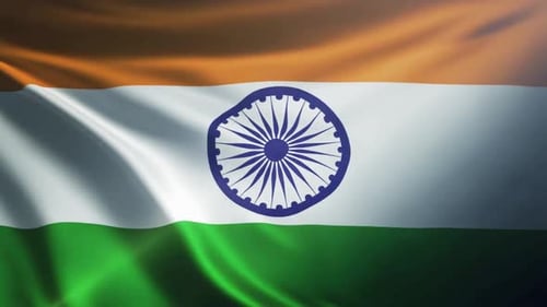 Realistic Waving Indian Flag Loop