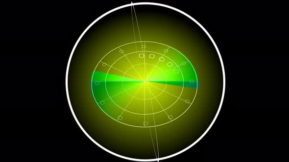 Radar scan Hud with holograph interface on isolated black background ...