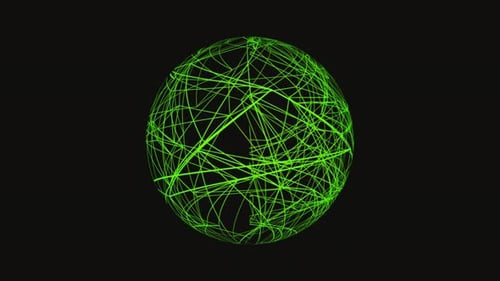 Plexus Planet Network Connection, Digital Globe Sphere Abstract Geometric Plexus Alpha Channel. 5314