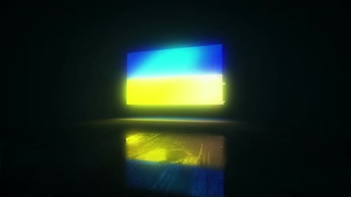 Ukraine flag waving glitch noise