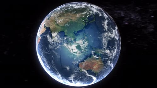 Realistic Earth From Space Zoom In Clouds Benin