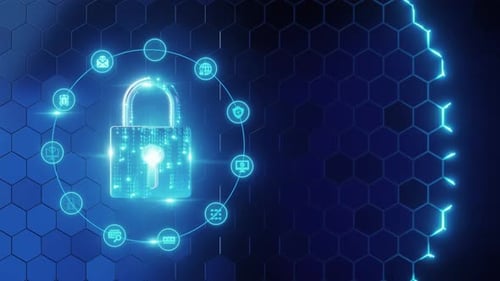 Cyber technology security, network protection background design