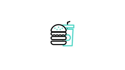 Animated Burger and Drink Icon Reveal