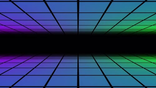 Futuristic Grid Tunnel Background Animation with Neon Colors