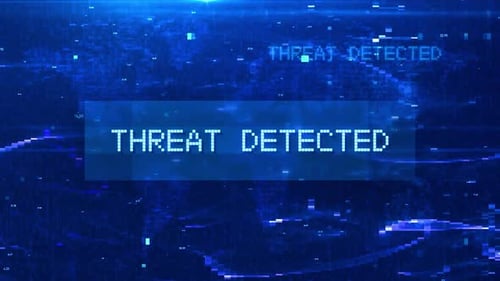 Futuristic Glitch Digital Threat Detected Warning Animation