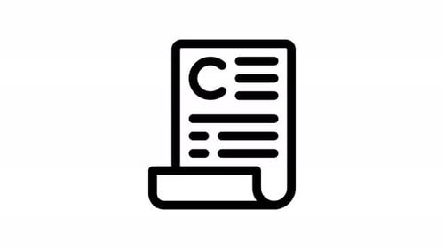 Animated Outline Certificate Document Icon Reveal