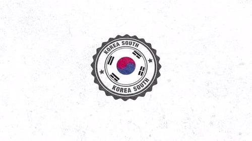 Carimbo de borracha da bandeira da Coreia do Sul