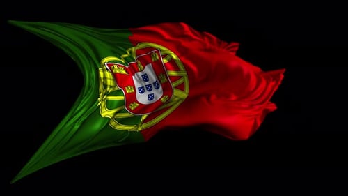 Seamlessly Looping Waving Portugal Flag
