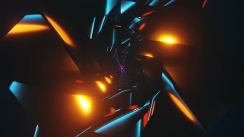 Enchanting Visuals of a Dynamic VJ Loop with Pulsating Scifi Neon Lights