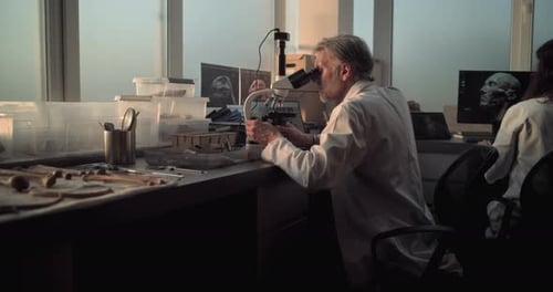 Scientist Analyzing Samples in a Bright Laboratory