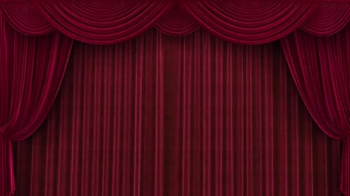 Velvet Red Theater Curtains Open with Alpha Channel