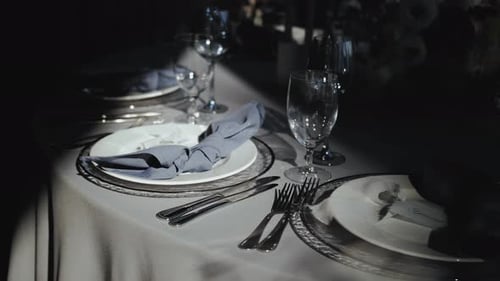 Elegant Table Setting at a Wedding Reception
