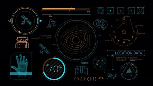 Infographic Animation On Alpha Channel About Satellite Internet And Geolocation 4K