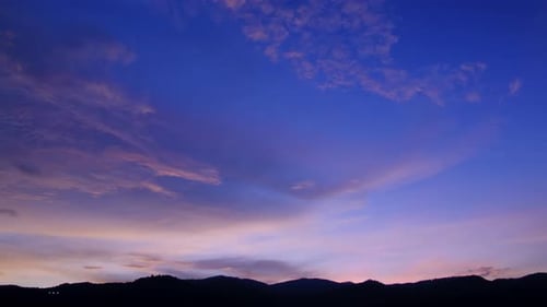 Colorful Sky and Mountain Ridge at Sunrise