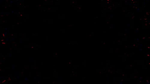 Abstract Particle Explosion with Glowing Blue and Red Elements