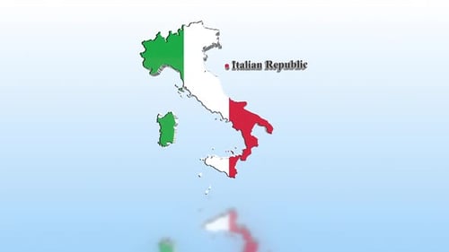 3D Italy Map Flag Reveal Animation