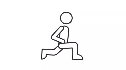 Animated leg training line icon