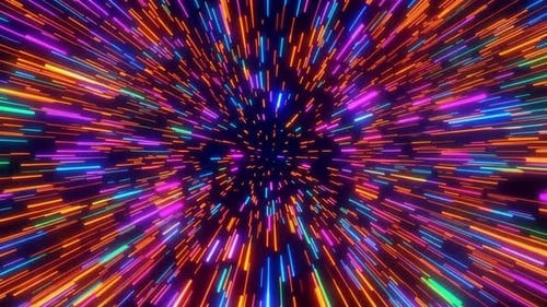 Abstract Colorful Neon Light Speed Warp Background