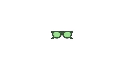 Modern Animated Green Sunglasses Illustration on White