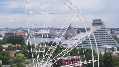Construction of the Observation Wheel in Riga Latvia