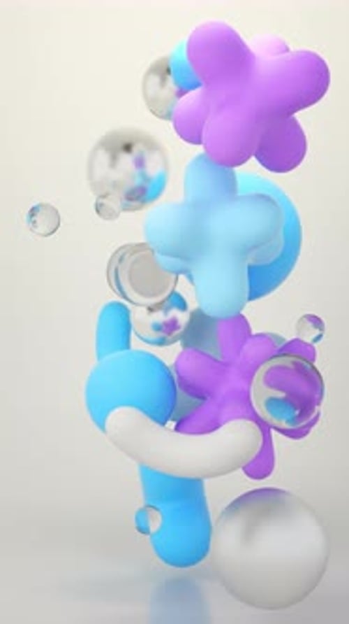 Pastel Abstract 3D Fluid Shapes Floating Animation
