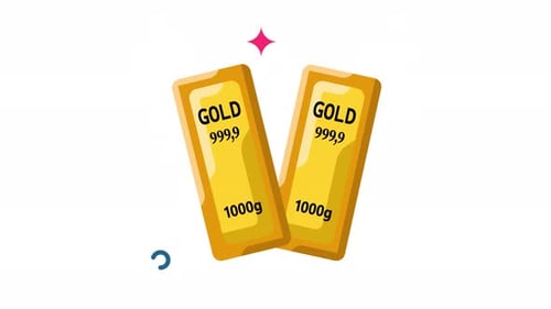 Animation Two 1000g Gold Bars, 999.9 Purity, Precious Metal Investment, Wealth, Finance