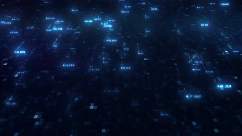 4K Blue Technology Digital Space Loop Background