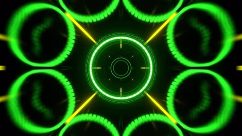 Green And Yellow Stobe Tunnel Path Of Neon Background VJ Loop In 4K