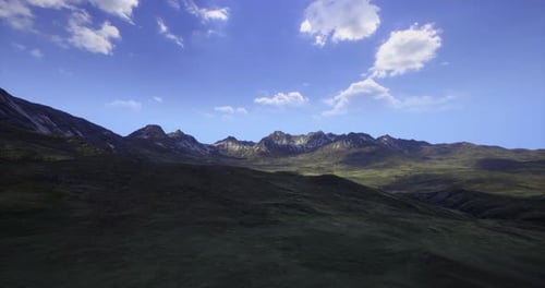 Panoramic Flyover of a Scenic Mountain Range