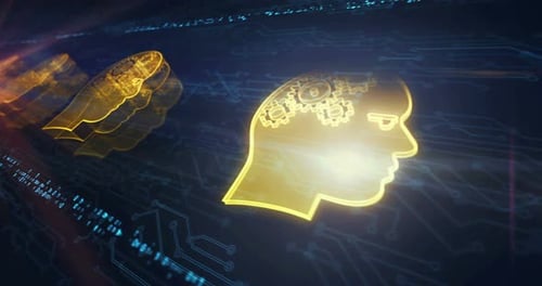 Artificial intelligence technology AI symbol cyber loop concept