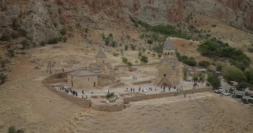 Vue aérienne du monastère de Noravank, Arménie.