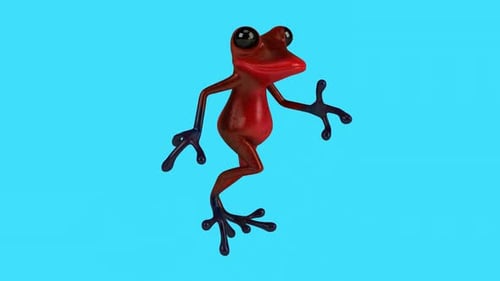 Lustiges 3D-Cartoon-Froschrennen (mit Alphakanal)