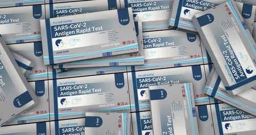 SARS-CoV-2 Antigen Rapid Test Boxes Falling Pattern Loop