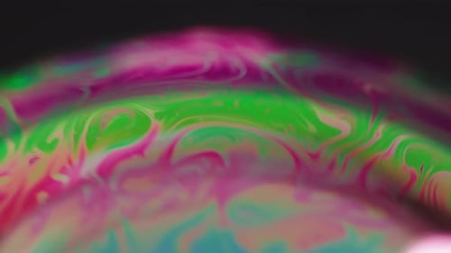 Abstract Colorful Paint Oil on the Surface of a Soap Bubble