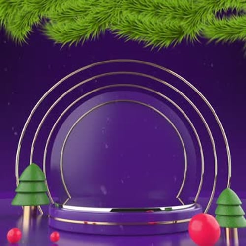 Christmas 3D Podium Purple (1000x1000)
