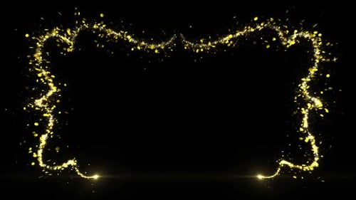 Frame Box Sparkling Golden Glitter Spiral Lens Effet