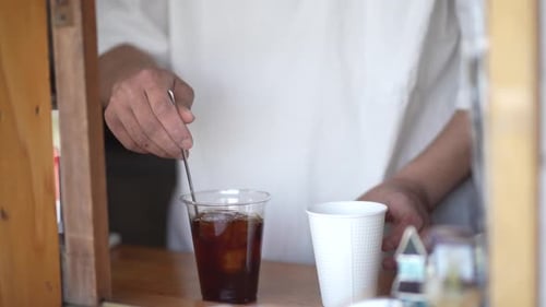 man drinking coffee