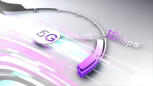 5G Speedometer Displaying 10 Gbps