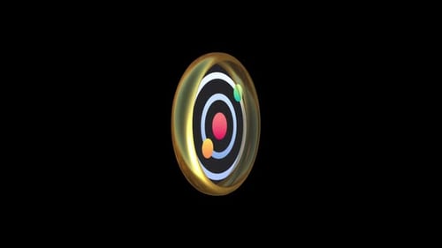 Modern Glossy 3D Atom Icon Orbital Animation