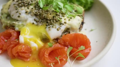 Breakfast Plate with Salmon and Poached Egg