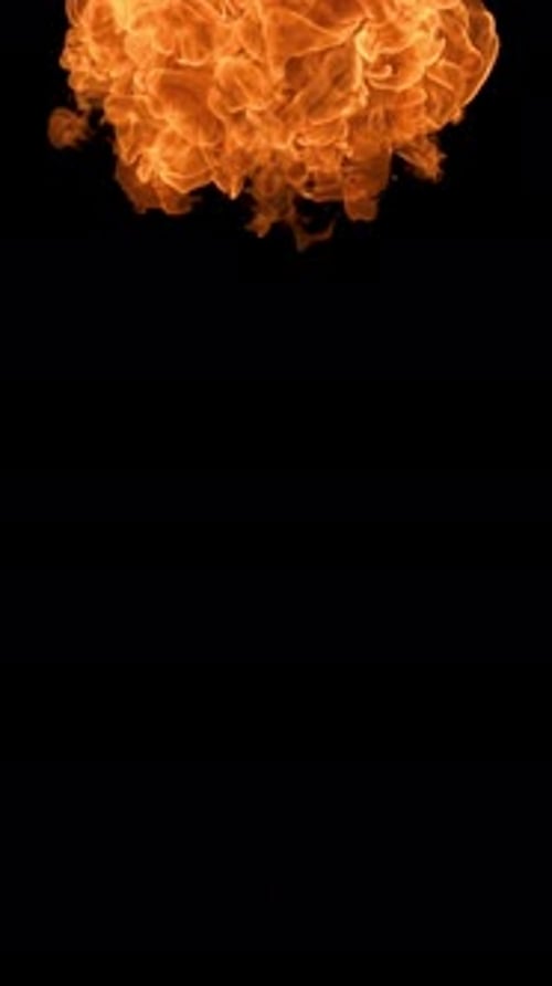 Shooting Fire Element Slow Motion with an Alpha Channel. Vertical Video.