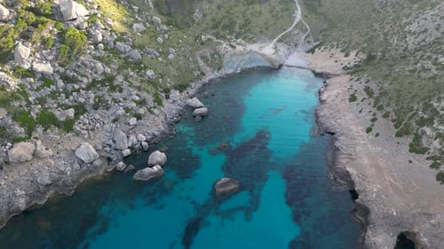 Gorgeous Blue Water of Mediterranean Sea at the Coast of Mallorca Spain