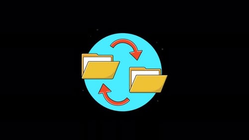 Animated Folders Data Transfer Sync Icon