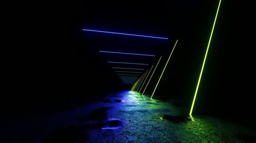 Colorful Neon Light Tunnel Background