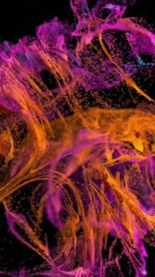 3d Abstract Background Lines and Dots Moving