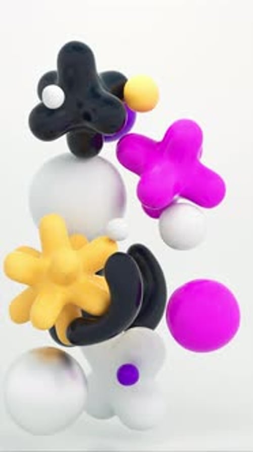 Abstract Dynamic 3D Blobs Smooth Fluid Motion Loop