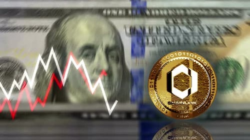 La cryptomonnaie Chainlink LINK est une boucle de billets de 100 dollars