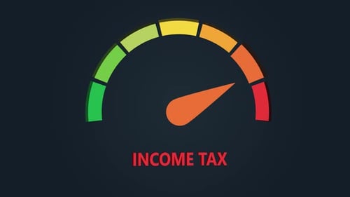 Income Tax Gauge Meter Going Up Animation